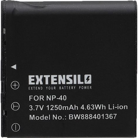 EXTENSILO Akku kompatibel mit DXG DXG-580V, DXG-5B1V, DXG-566V HD, DXG-566V, DXG-556V HD, DXG-5B7V, PAC-0040 Kamera (1200 mAh, 3,7 V, Li-Ion) (1/3)