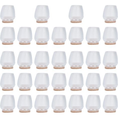 Couvre-pieds de meubles antidérapants en Silicone, 32 pièces, muets, pour tables et chaises, protecteur de sol Transparent (1/5)