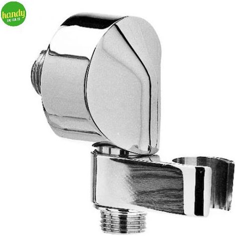 Presa acqua tonda a parete con supporto per doccetta in ottone cromato 1/2" BOSSINI