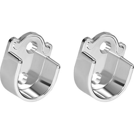 Ovale Garde-robe suspensions Rail Tringle Fin Support Support x 2PCS Mur Monté Vêtements Pole Rack pour Shower Rideau, [19mm, Argent] (1/5)
