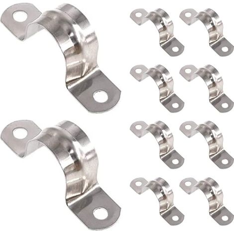 10 Piece 16MM 304 Stainless Steel U-Tube Clamp, Ring Connecting Pipe Clamp, U-Tube Clamp Ring Fastener, Board Pipe Fastener, Pipe For Fixing Ø 16mm (1/5)