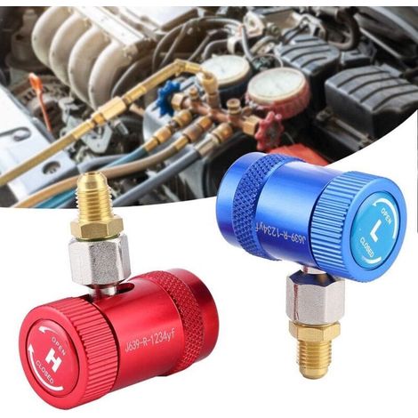 R1234yf Coupleurs Rapides Climatisation Réfrigérant Coupleurs Rapides Côté Haut/bas R1234yf Coupleurs Manuels Adaptateurs de Connecteur avec Port Mâle 1/4 " (1/4)
