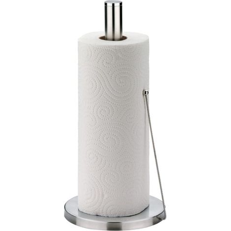 Vertikale Rollenhalterung, auch für dicke Rollen geeignet, Halterungshöhe 33,5 cm, Rollenmaterial: matter Edelstahl. (1/4)