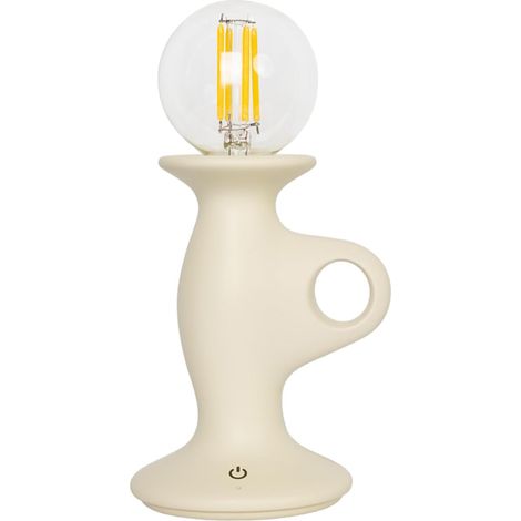 Veilleuse sans fil rechargeable avec variateur tactile - 1200 mAh - Fonctionne à piles - Portable - Pour chambre à coucher, table de chevet, salon, décoration - Blanc (1/5)