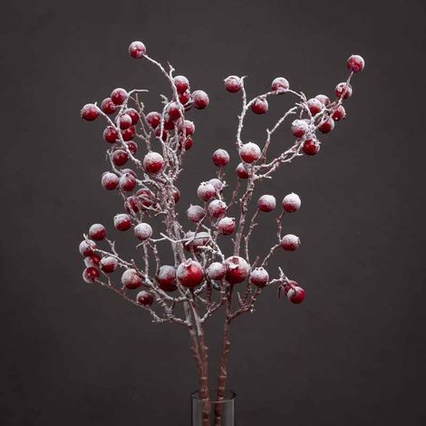 Large Festive Berry Artificial Plant - Plastic - L13 x W13 x H73 cm - Red