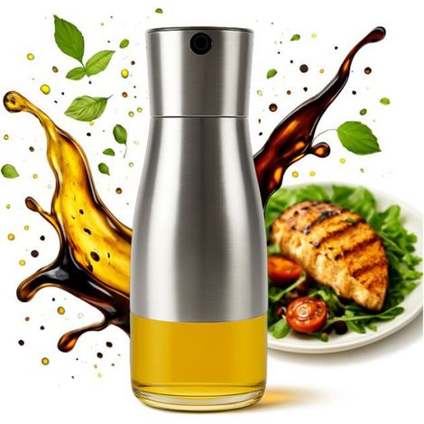 Bouteille En Verre - Distributeur Huile Et Vinaigre - 320 Ml - Bouchon Métallique - Cuisine Salle De Bain Spa (1/5)