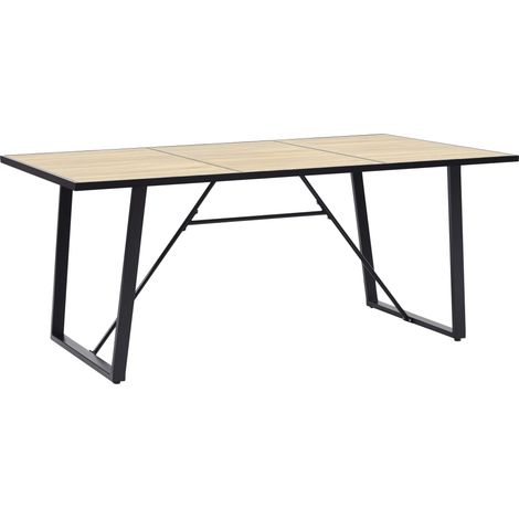Mesa de comedor de MDF color roble 200x100x75 cm vidaXL (1/5)
