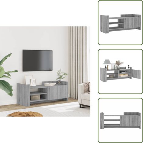 Meuble TV Sonoma gris 100x35x40 cm Bois d'ingénierie - Meubles Tv - Meuble Tv - Support Tv - Banc Tv - Meuble Rangement (1/5)