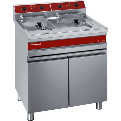 Friteuse électrique 2 x 14 litres sur armoire - Diamond
