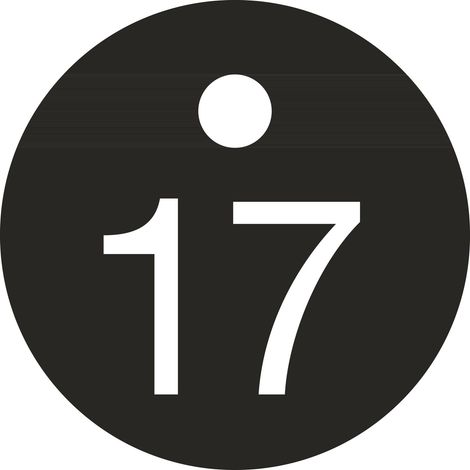 Schlüsselnummer - ø 25, Nummer 17, Aluminium schwarz eloxiert