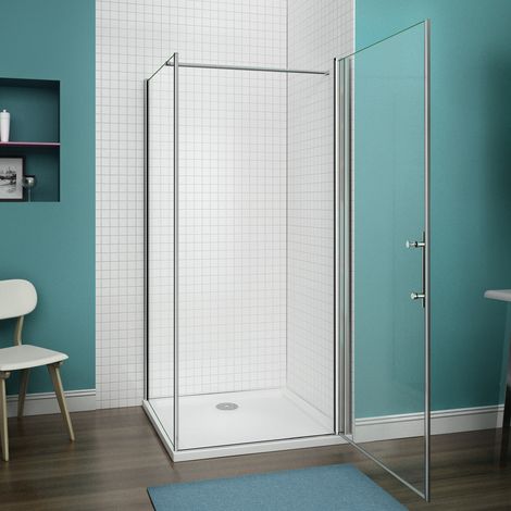 70-100cm H:197cm Drehtür Eckeinstieg Nischtür Duschabtrennung Duschkabine NANO Dusche mit Duschwand(76-100cm) (1/4)
