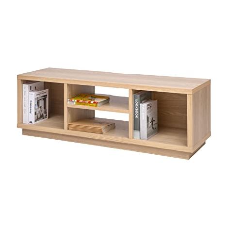 Iris Ohyama, Porta TV/Mobile TV/TV Supporto in legno/Porta TV con ripiani aperti/Porta TV per TV da 55 pollici, Legno massello, Ufficio, Soggiorno - TV Cabinet Standard OTS-125S - Marrone chiaro