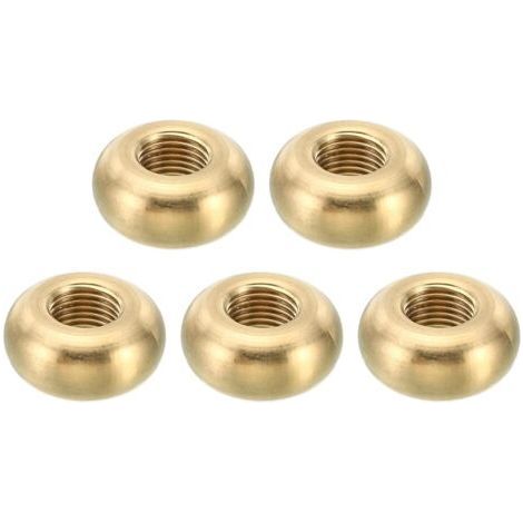 M10x1 Rond Contre-écrou, 5 Paquet Solide Laiton Bord Plat Écrou Mince Vis Verrouillage Écrou pour Meuble Lampe Lumière, 22mmx10mm (1/5)