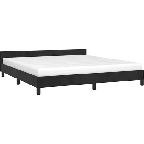 Bettgestell ohne Matratze Schwarz 160x200 cm Samt vidaXL (1/4)