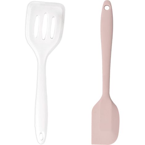 Ensemble Ustensiles Cuisine Silicone - Spatules Miniatures Resistantes Chaleur - Pour Petites Preparations Et Cuisson - Lot De 2 Pieces (1/5)