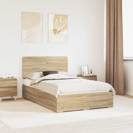 Estructura de cama con cabecera Roble  120 x 200 cm