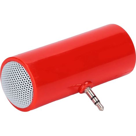 Mini Haut-Parleur - 1 Unité - ABS - Prise Jack 3,5 Mm - Smartphone Tablette - Rouge (1/5)