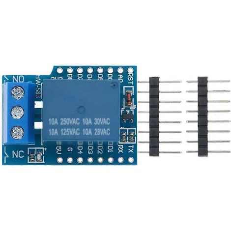 Placa de desarrollo Wemos D1 Mini Relay Shield de un canal para módulo de relé D1 Mini, ESP8266, 1 canal, 5 unidades. (1/5)