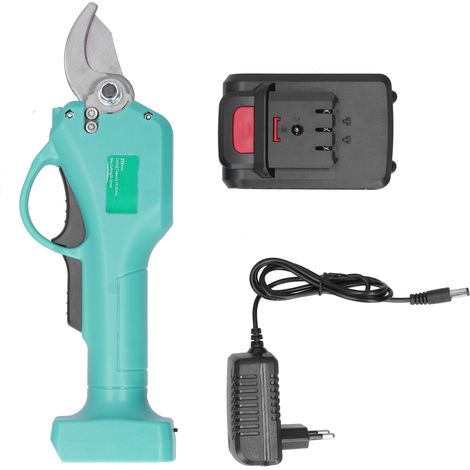 Elektrische Gartenschere mit 4 Gängen, 21 V, kabellos, wiederaufladbar, EU-Stecker 110–240 V (1/5)