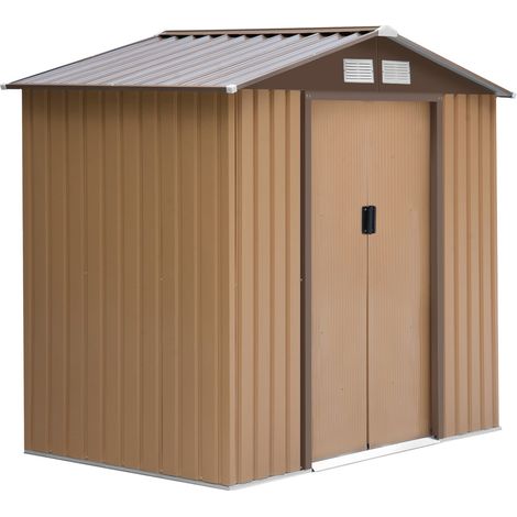 Casetta Box da Giardino in Lamiera di Acciaio Porta Utensili 213x127x185 cm (1/5)
