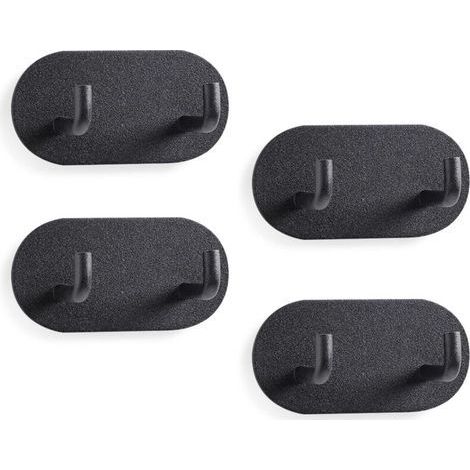 Set of 4 Heavy Duty Black Self Adhesive Hooks (1/5)