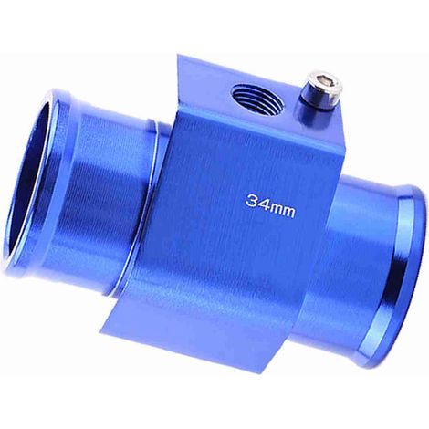 Adaptador de manguera de sensor de temperatura de agua de coche de metal universal azul 34 mm (1/5)