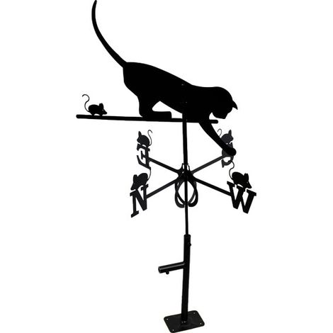 Girouette Chat Grand Modèle + Support Universel