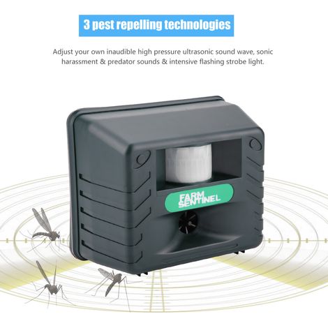 Elektronisches Ultraschallgerät zur Abwehr von Vögeln und Wildtieren mit 4 Tönen, für den Außenbereich, 220 V EU, Gartenschutz. (1/5)