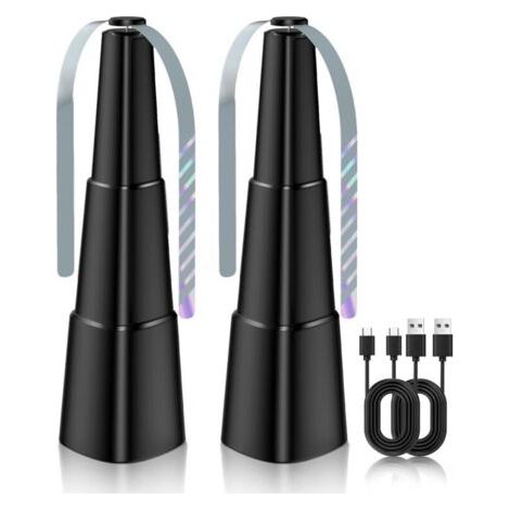 Ventilateur Anti-Mouche, 2 Pièces Chasse Mouche de Table Répulsifs Anti-Moustiques Répulsif à pales pour Intérieurs Extérieurs Jardin Camping Barbecue (1/4)
