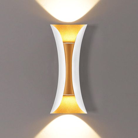 GROOFOO 20W Moderne, kreative LED-Wandleuchte, IP65 wasserdichte Aluminium-Wandleuchte, weiß-goldenes Licht, für den Innen- und Außenbereich (1/5)