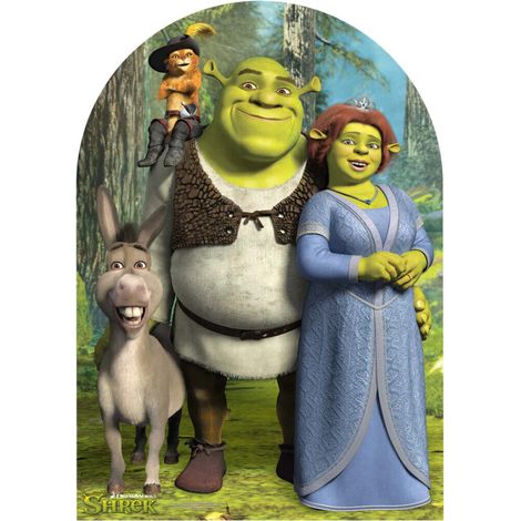 Figurine en carton Passe tête Shrek et ses amis Hauteur 134 cm