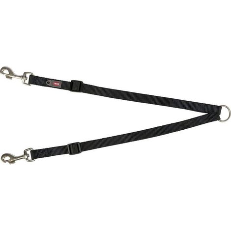 Gancio Guinzaglio 2 Cani Trixie Premium Nero (1/4)