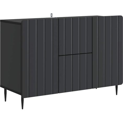 Aparador con cajón Negro 89 x 34,5 x 62 cm Madera de Ingeniería vidaXL