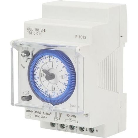 Pair Relais horaire SUL181d 220 V, minuterie mécanique industrielle 24 heures à montage sur rail (1/5)