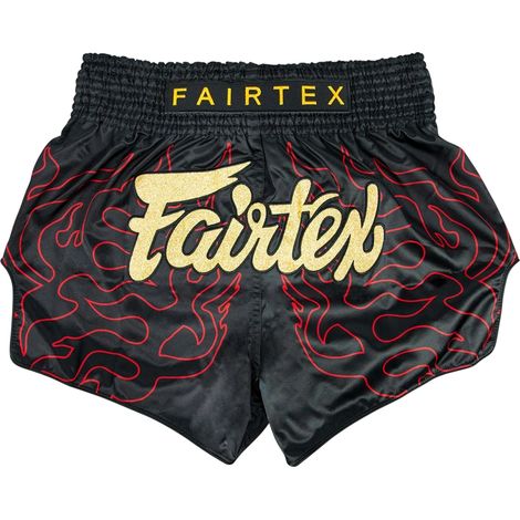 Pantalones cortos Fairtex BS1920 Lava Muay Thai, color negro, talla S (1/2)