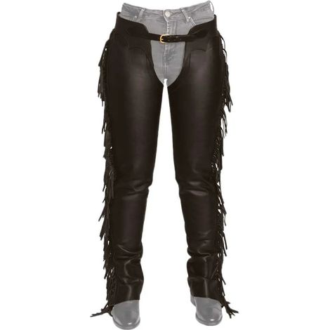Chaps dyon cuero sintético flecos impermeable mujer (1/3)