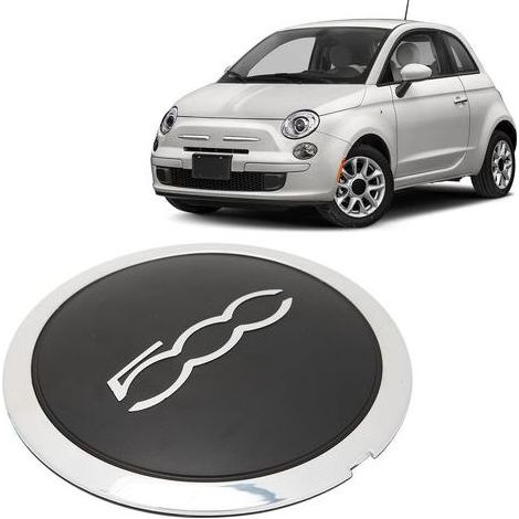 Enjoliveur chromé 68078419ac Fiat 500 - noir (1/4)