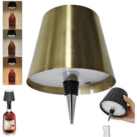 Lampe sans fil pour bouteille, 3 couleurs rechargeables, idéale pour les bars et restaurants. (1/5)