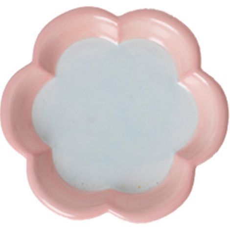 Assiette en céramique pour chat et petit animal, forme fleur, bol peu profond, adapté pour aliments secs et humides (1/5)