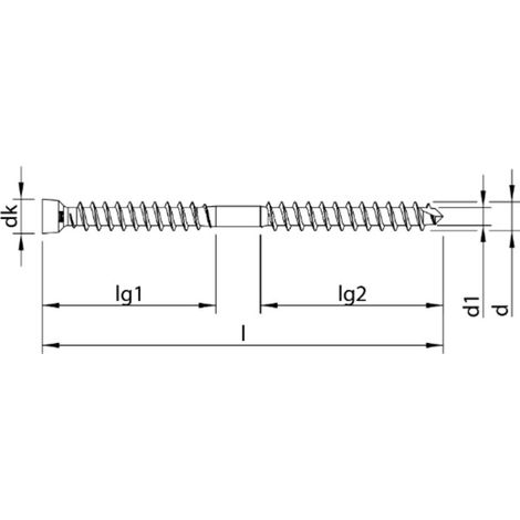 HECO WT-S Zylindersenkkopf A2 5,0 x 70, T-Drive, UK-Gewinde, W15 200 Stk (1/4)