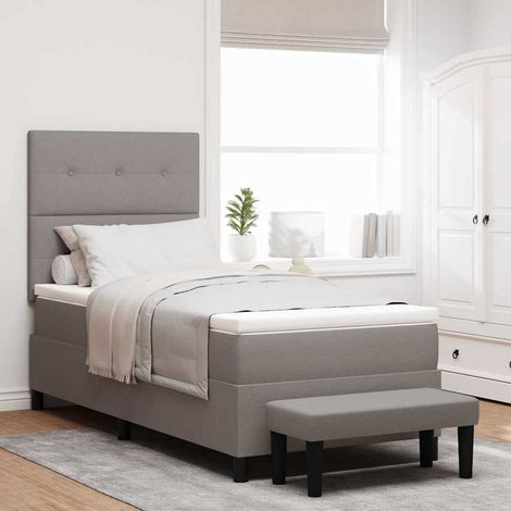 Boxspringbett mit Kopfteil Taupe 100 x 200 cm Stoff
