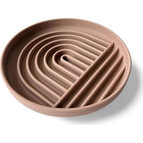 Anti Sling Bowl for Dogs and Cats (Old Pink) Food Grade Silicone Bowl with Non Slip Bottom Prevents Fast Food and Promotes Healthy Digestion for Wet Food (1/5)