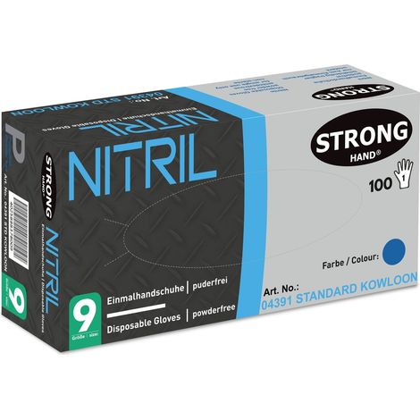 STANDARD KOWLOON STRONGHAND® Gr.9 NITRIL, BLAU, PUDERFREI (1/3)
