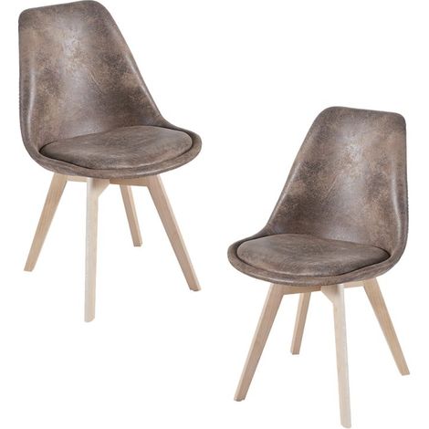 Packs Sillas Comedor - Pack 2 Sillas Synk Vintage - Marrón Claro (1/3)