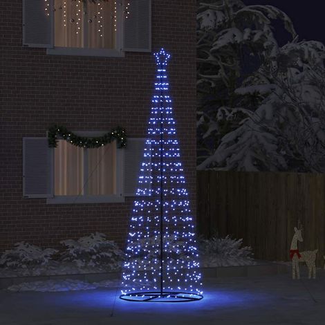 vidaXL Arbre de Noël LED EKENAS 400 cm 800 LED Bleu Acier Bleu (1/5)