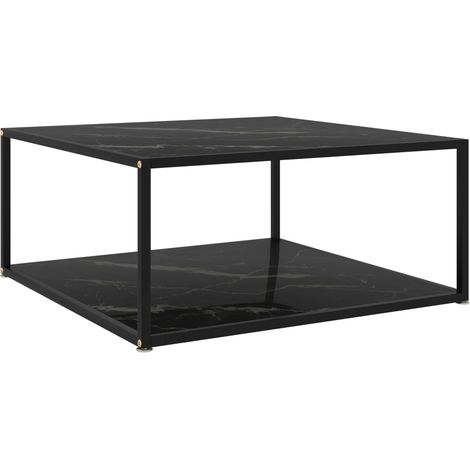 Tavolino da Salotto Nero 80x80x35 cm in Vetro Temperato vidaXL (1/5)