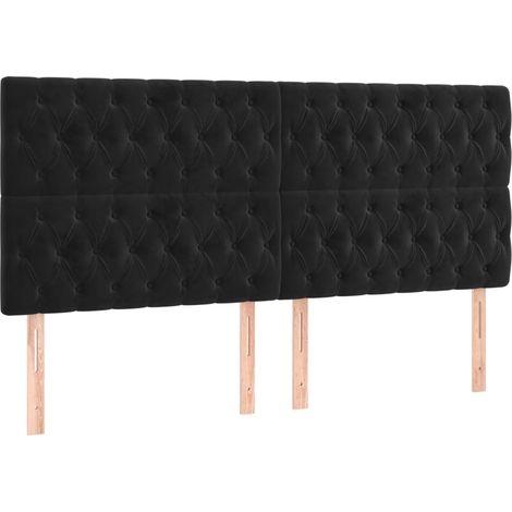 Maison Exclusive - Testiera Nera 200x7x118/128 cm Velluto