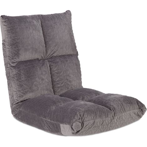 Silla de suelo ajustable para adultos y adolescentes 60 x 50 x 10 cm uso versátil diseño elegante en tela gris 130011065 (1/4)