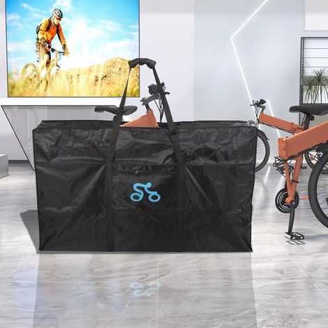 Borsa per bicicletta da 26-29 pollici, tessuto Oxford 1680D, doppio strato di protezione per trasporto, viaggi aerei, 130 x 82 x 25 cm, nero (1/5)