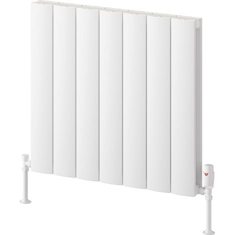 Reina Loco Double Horizontal Aluminium Radiator 600mm H x 660mm W - White